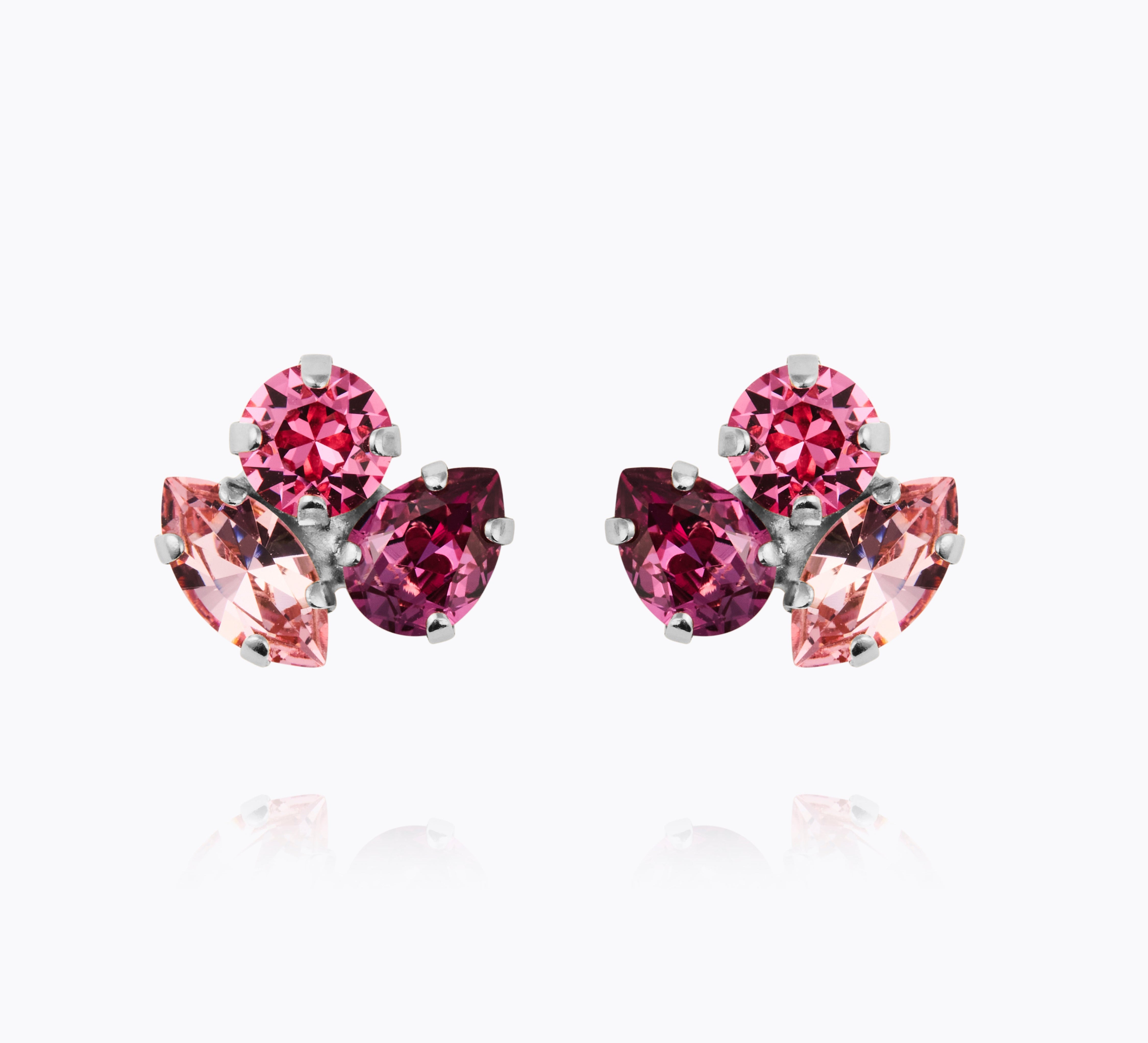 Caroline Svedbom - Ana Earrings Dark Rose Combo Rhodium