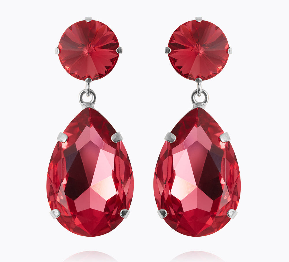 Perfect Drop Earrings / Mulberry Red