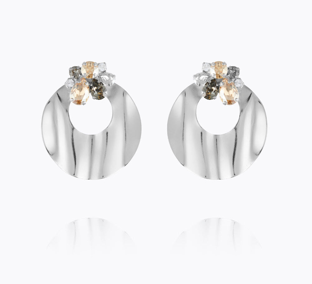 Caroline Svedbom - Cay Earrings Black Golden Combo Rhodium
