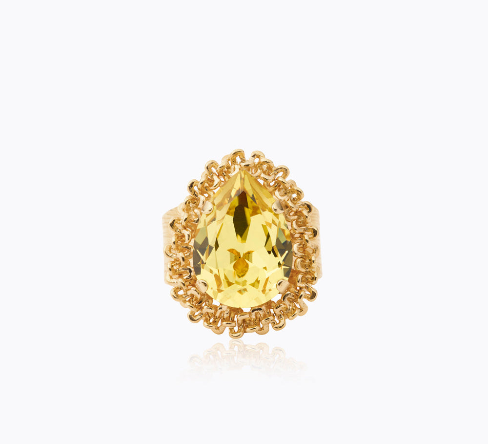 Caroline Svedbom - Classic Gemma Ring Dark Jonquil Gold