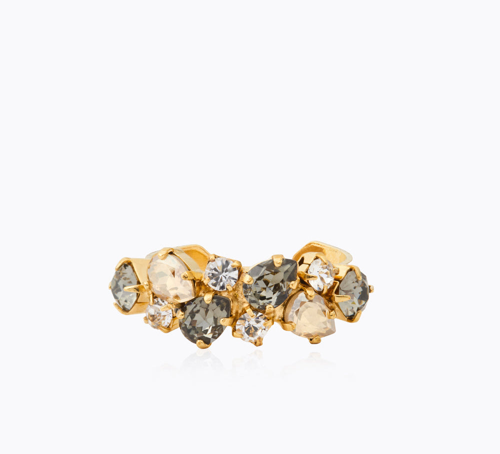 Caroline Svedbom - Gabriella Ring Black Golden Combo Gold