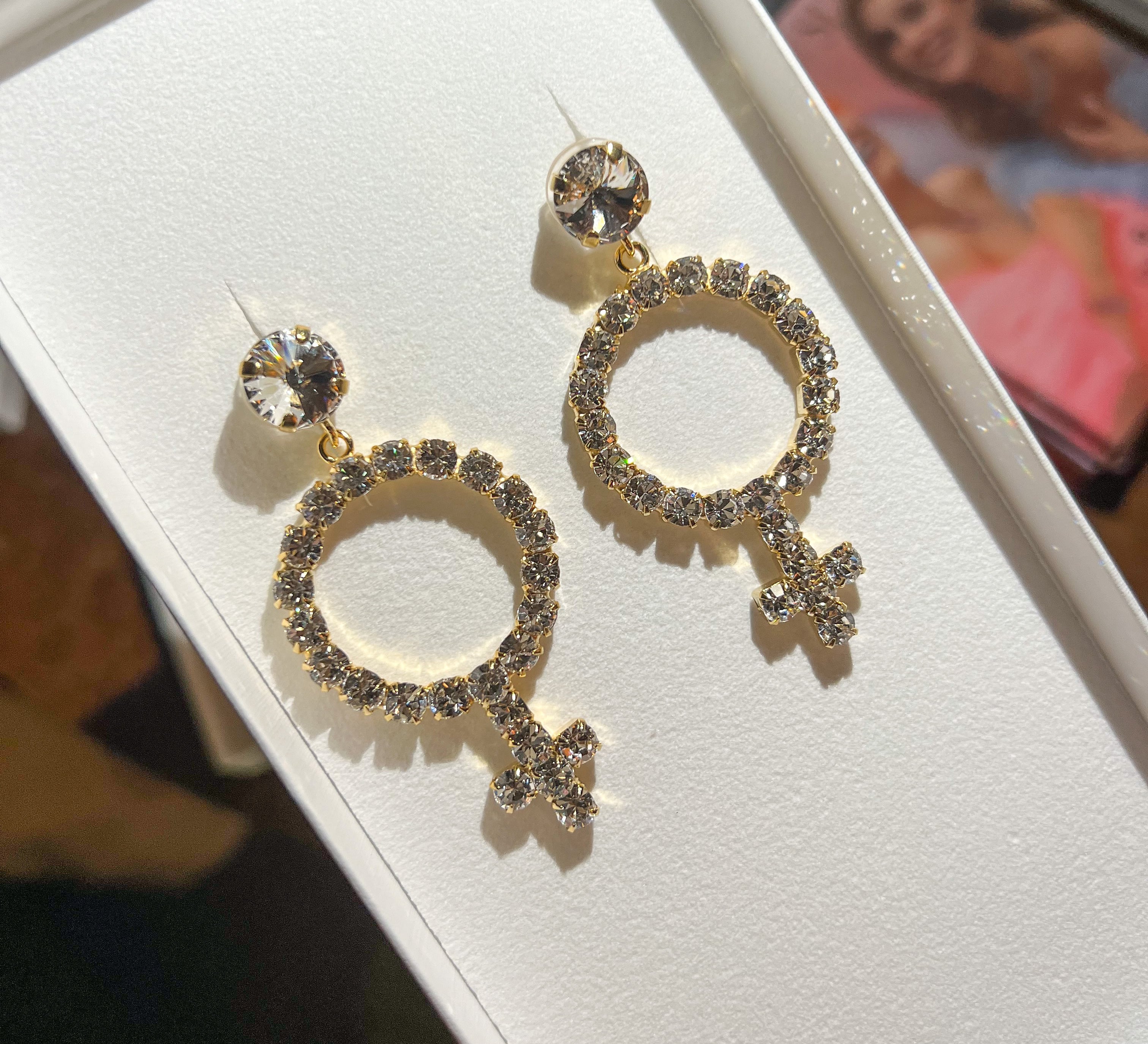 Mini Alexandra Earrings / Crystal