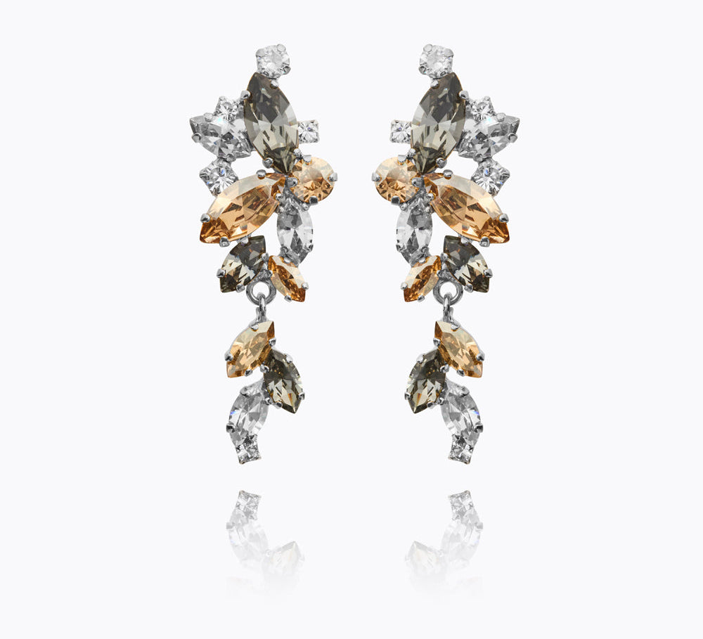 Caroline Svedbom - Jannice Earrings Black Golden Combo Rhodium