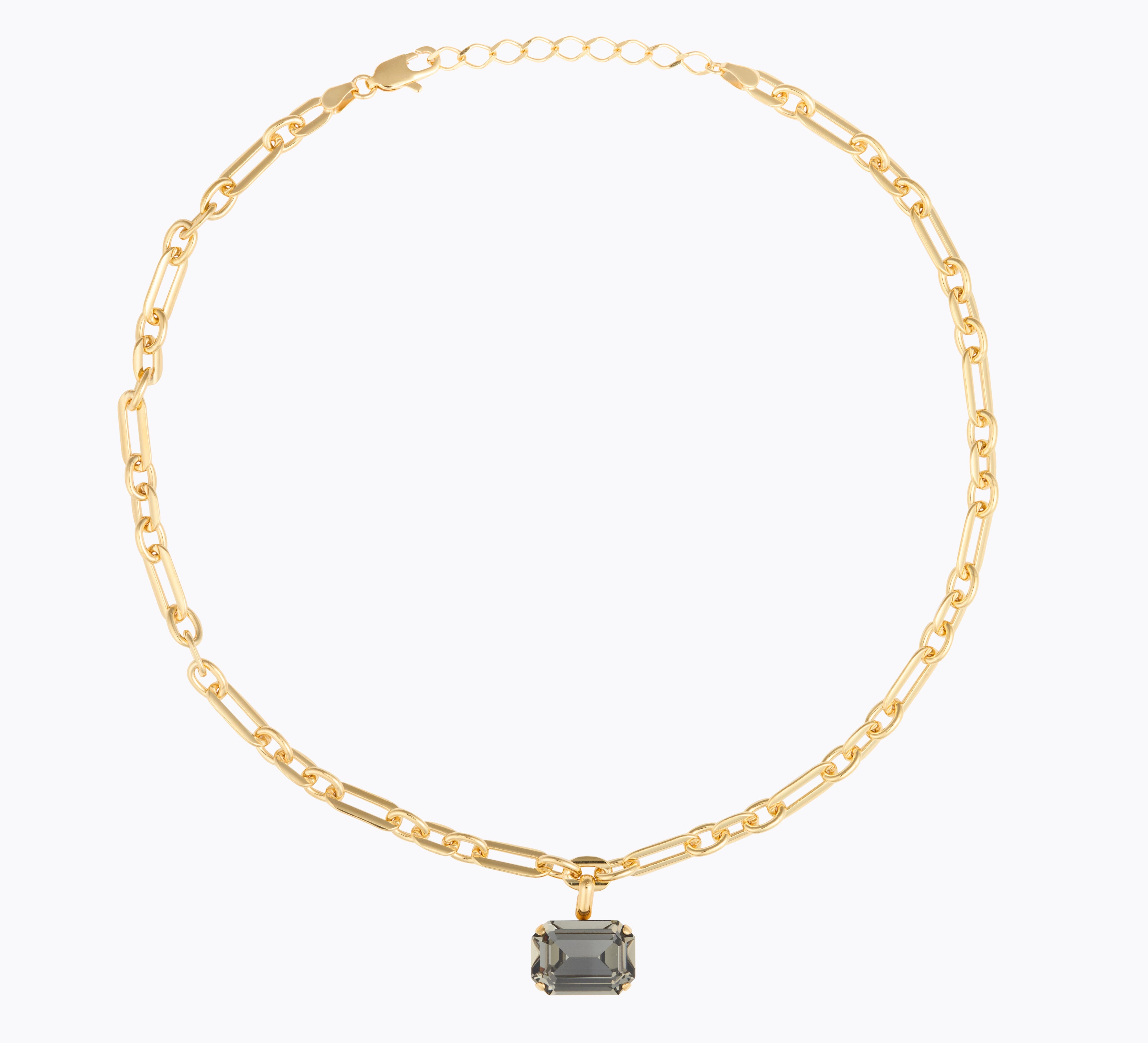 Caroline Svedbom - Lydia Chain Necklace Black Diamond Gold