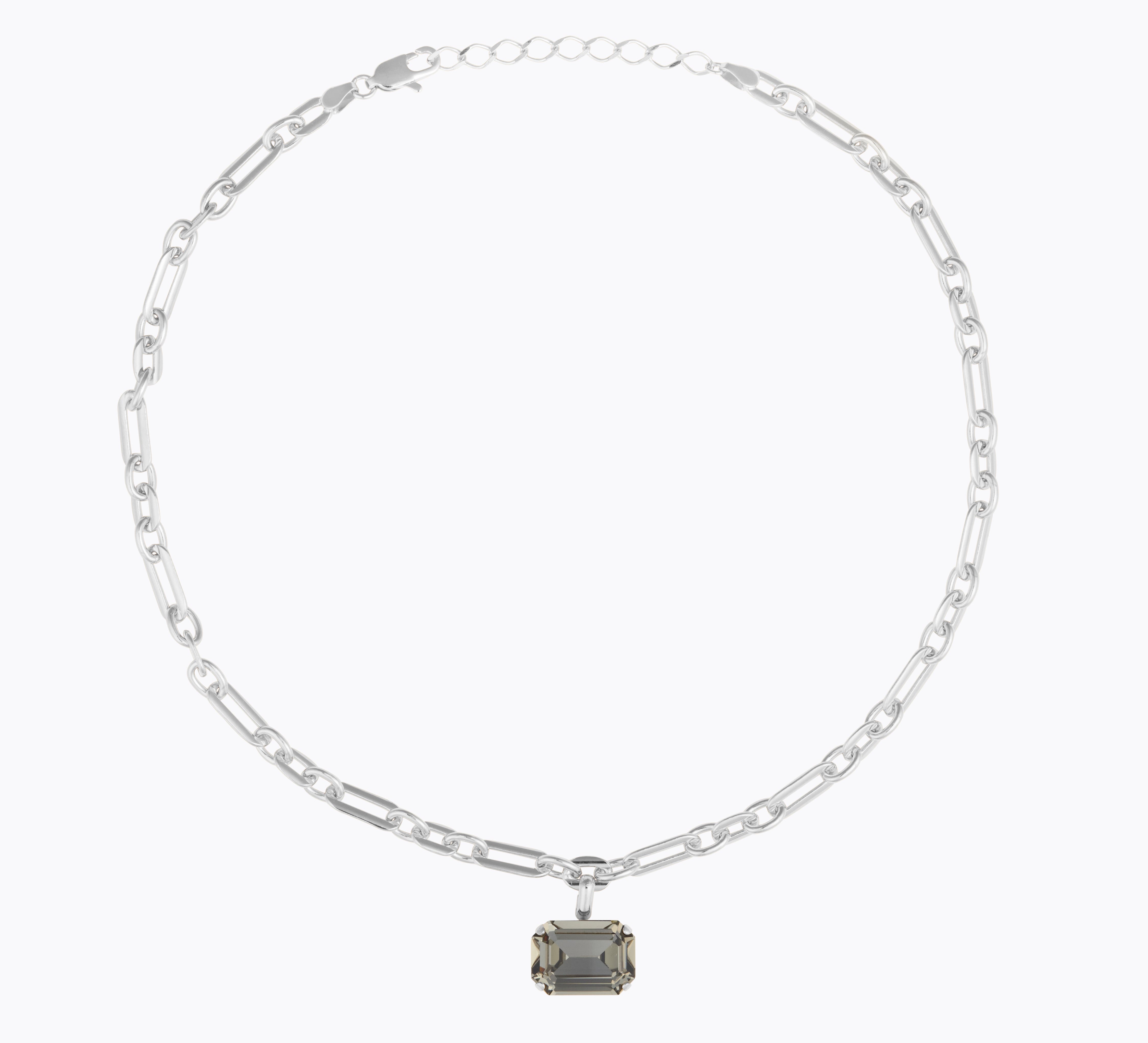 Caroline Svedbom - Lydia Chain Necklace Black Diamond Rhodium