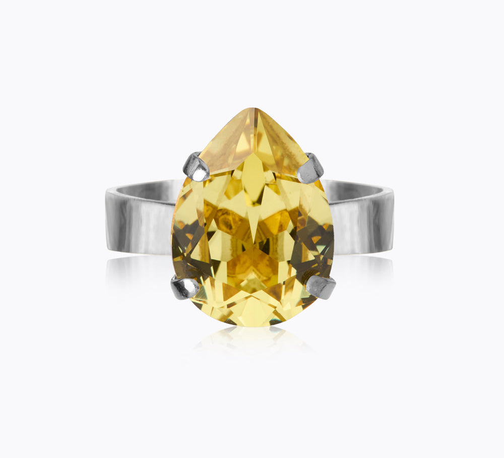 Caroline Svedbom - Mini Drop Ring Dark Jonquil Rhodium
