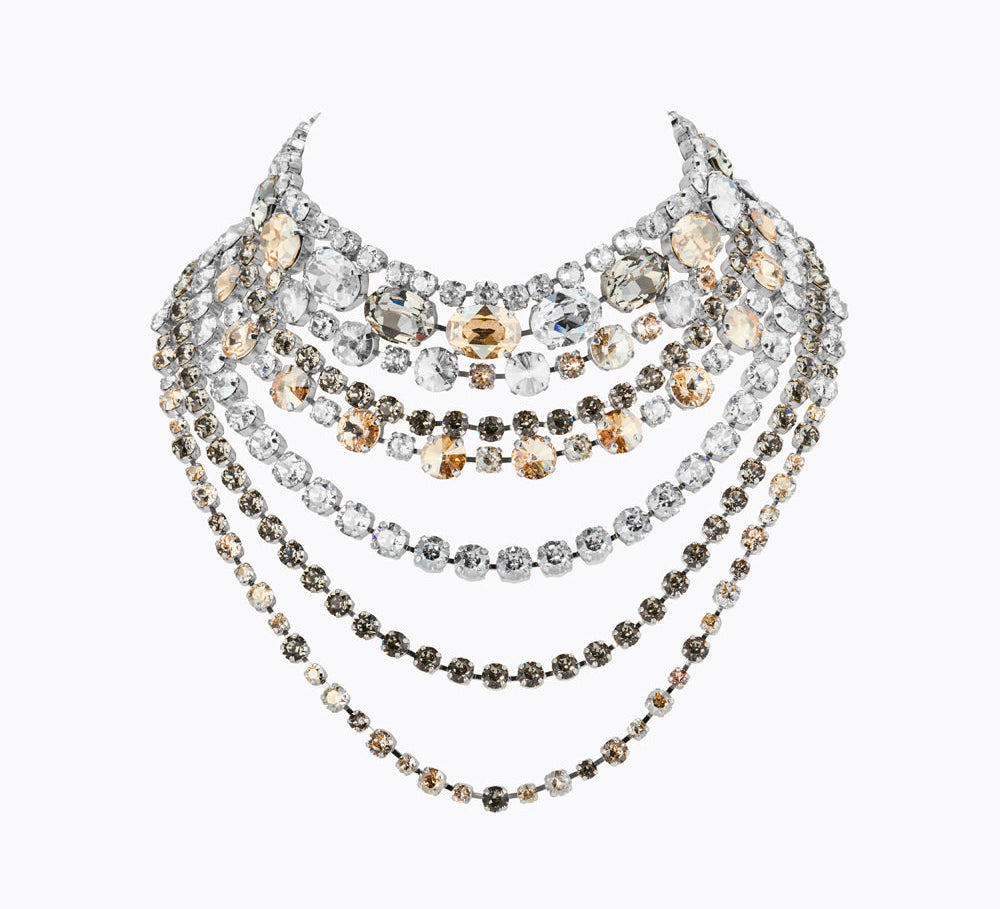 Caroline Svedbom - Mini Kallisto Necklace Black Golden Combo Rhodium