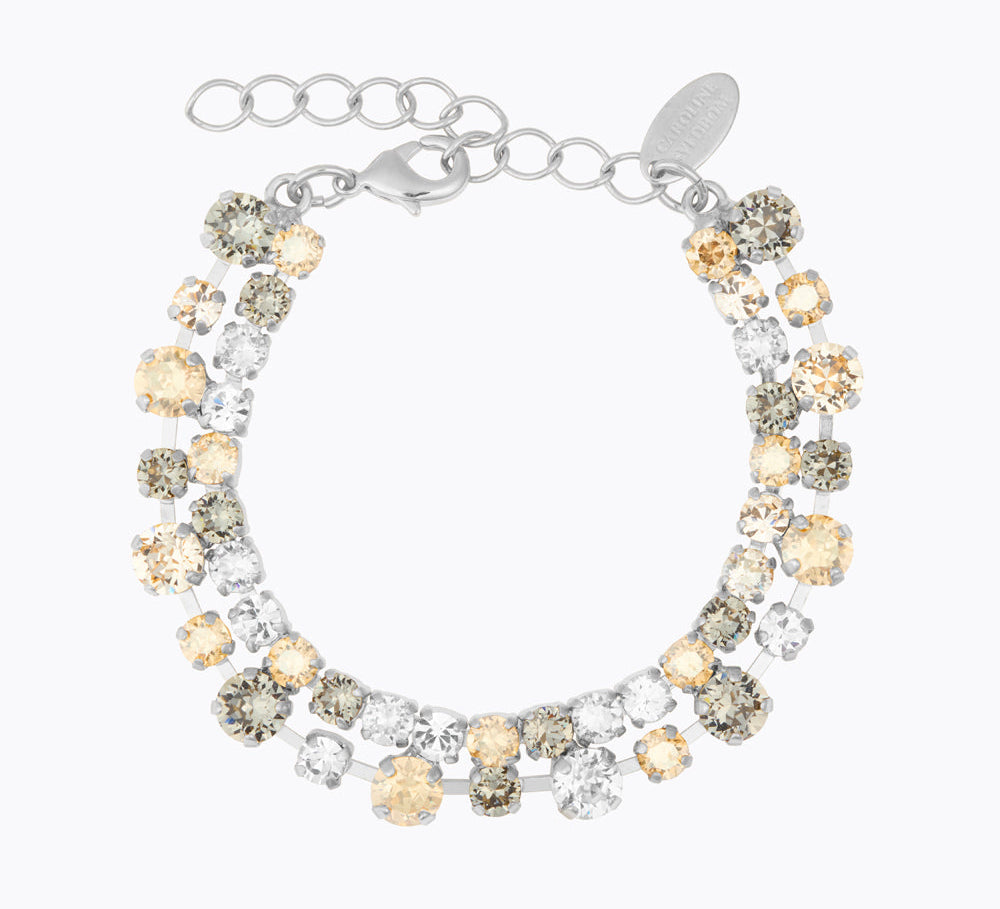 Caroline Svedbom - Mini Pomona Bracelet Black Golden Combo Rhodium