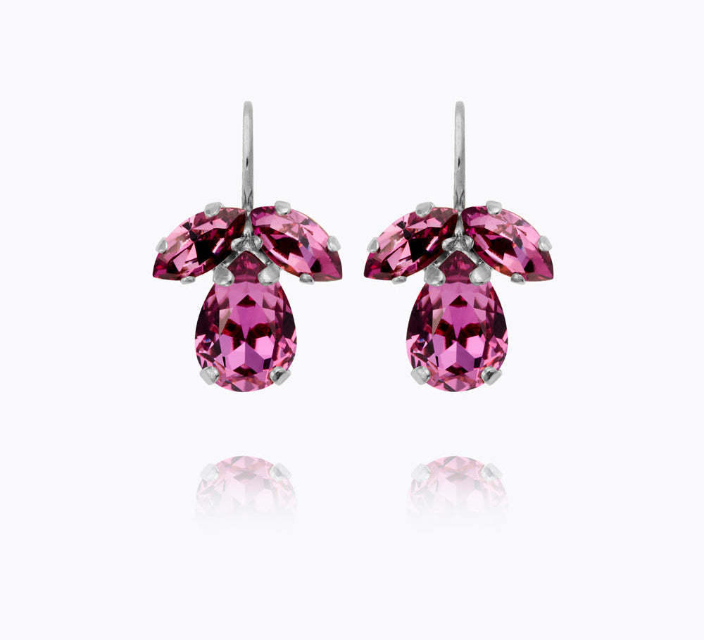 Caroline Svedbom - Petite Timo Earrings Dark Rose Rhodium