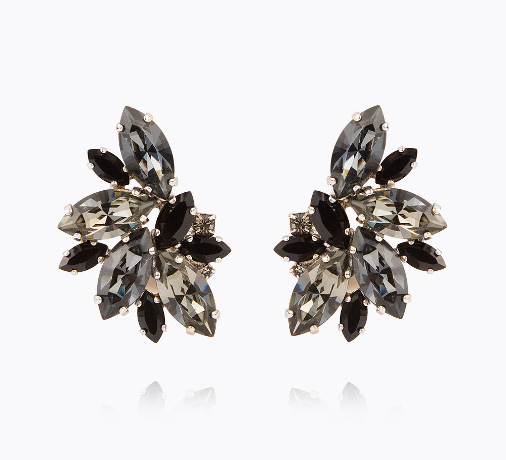 Caroline Svedbom - Iris Earcuffs Black Combo Rhodium