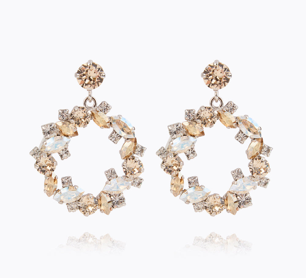 Caroline Svedbom - Thyra Earrings Crystal Golden Shadow Rhodium
