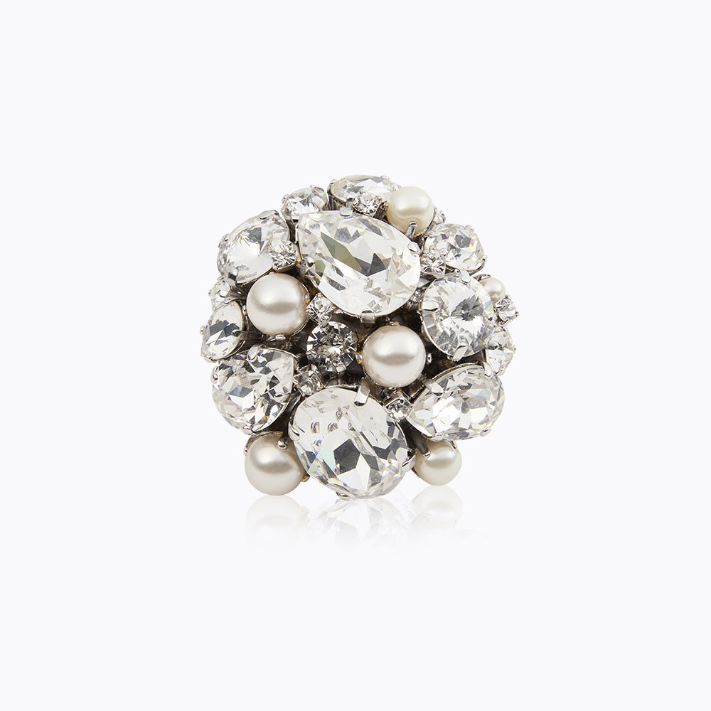 Caroline Svedbom - Katia Ring Pearl Crystal Rhodium