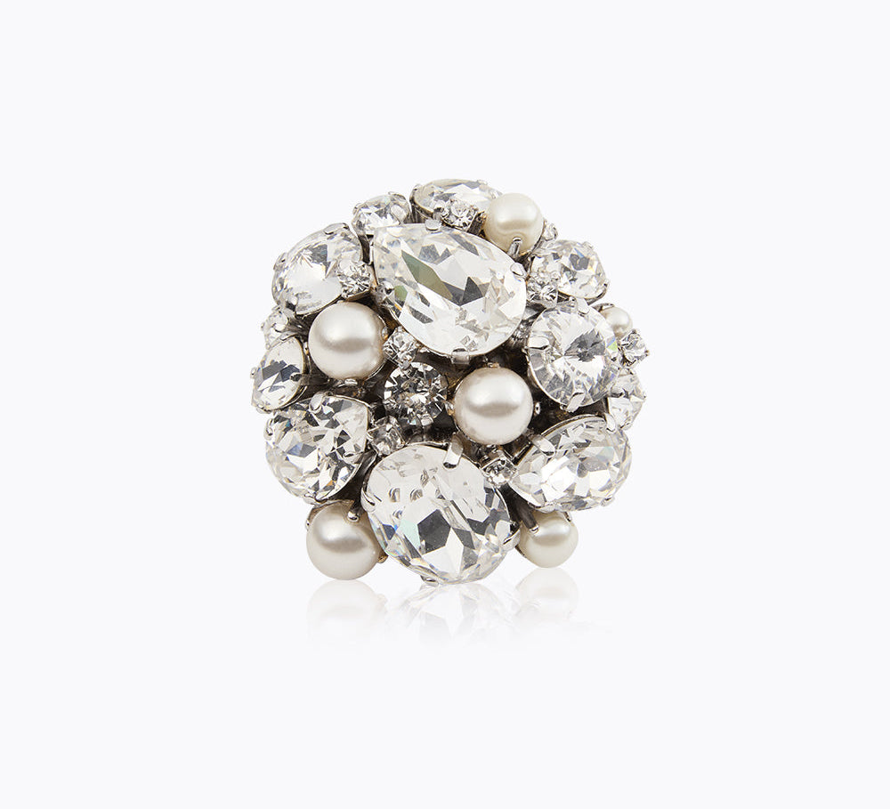 Caroline Svedbom - Katia Ring Pearl Crystal Rhodium