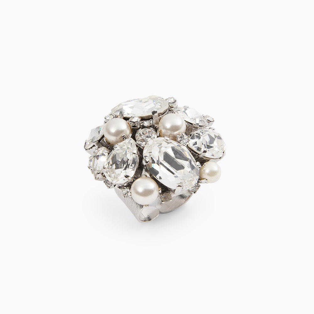 Caroline Svedbom - Katia Ring Pearl Crystal Gold