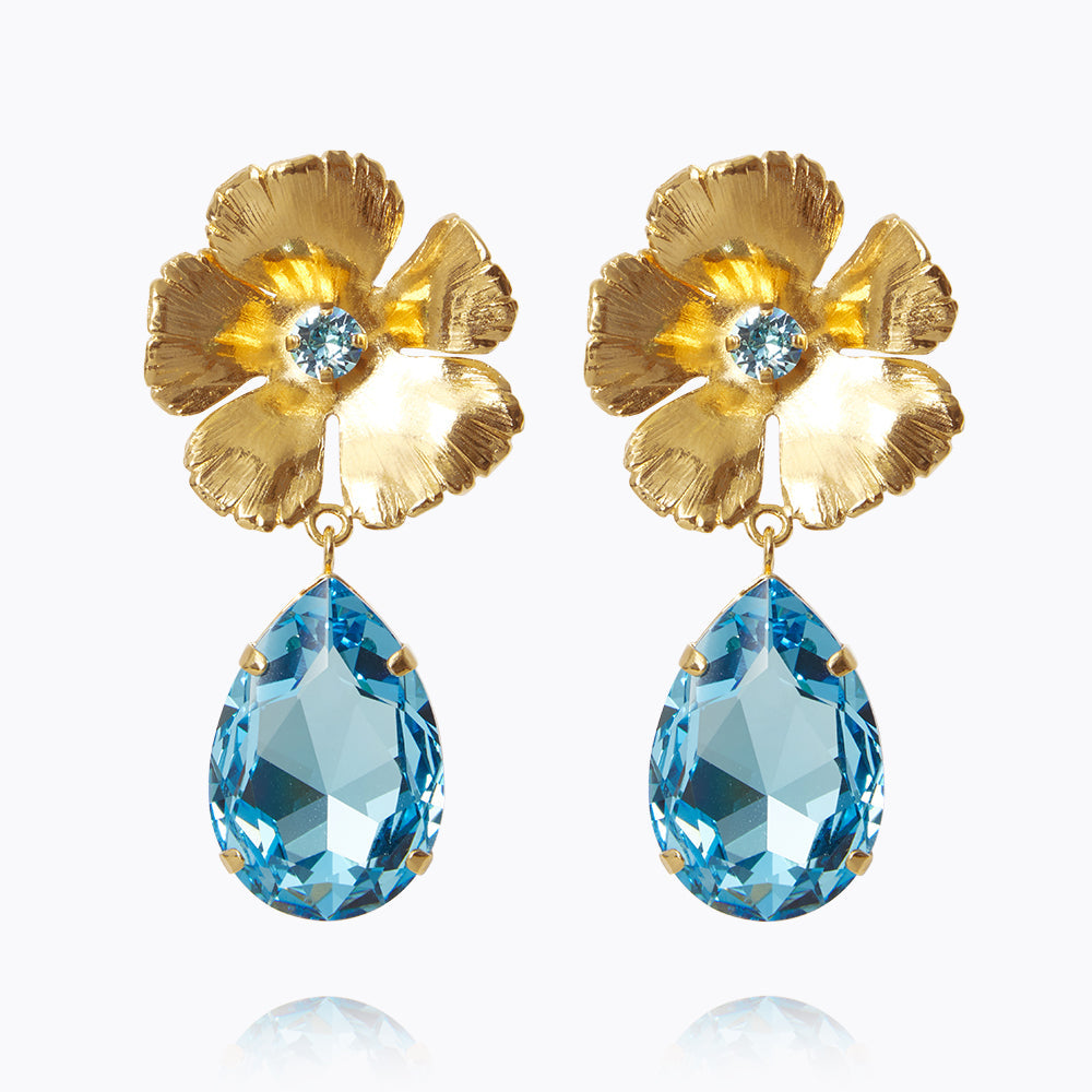 Caroline Svedbom - Anemone Perfect Earrings Aquamarine Gold