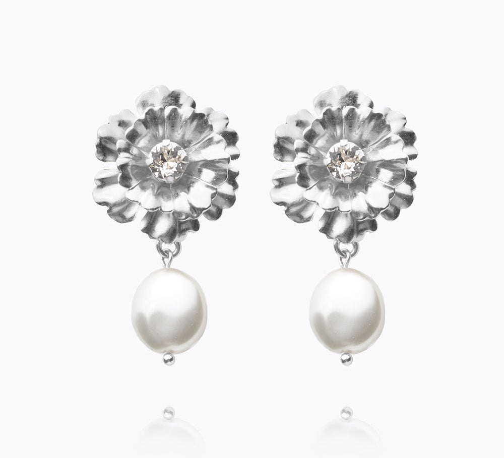 Caroline Svedbom - Blossom Pearl Earrings Crystal Rhodium