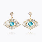 Caroline Svedbom - Greek Eye Statementearrings Crystal Aquamarine Gold