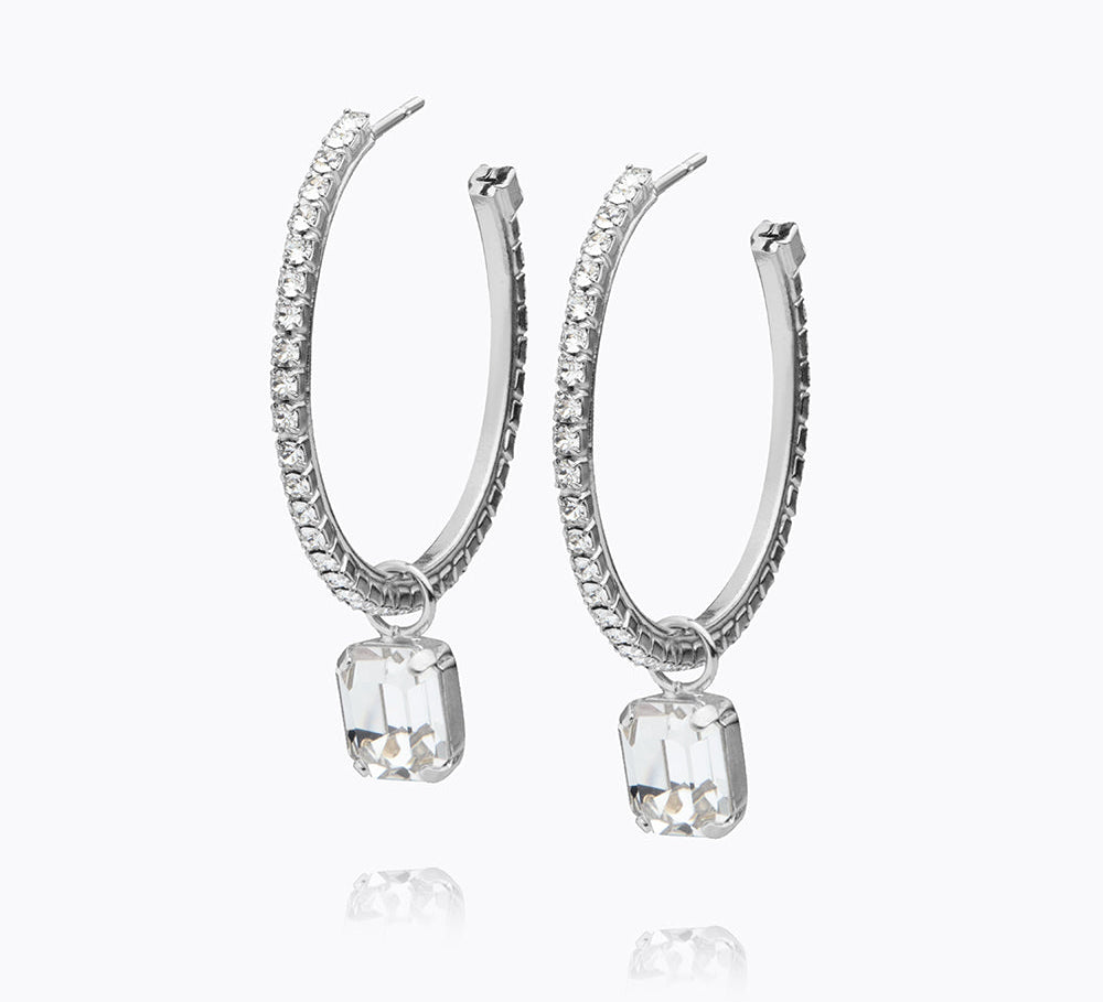 Lydia Loop Earrings / Crystal