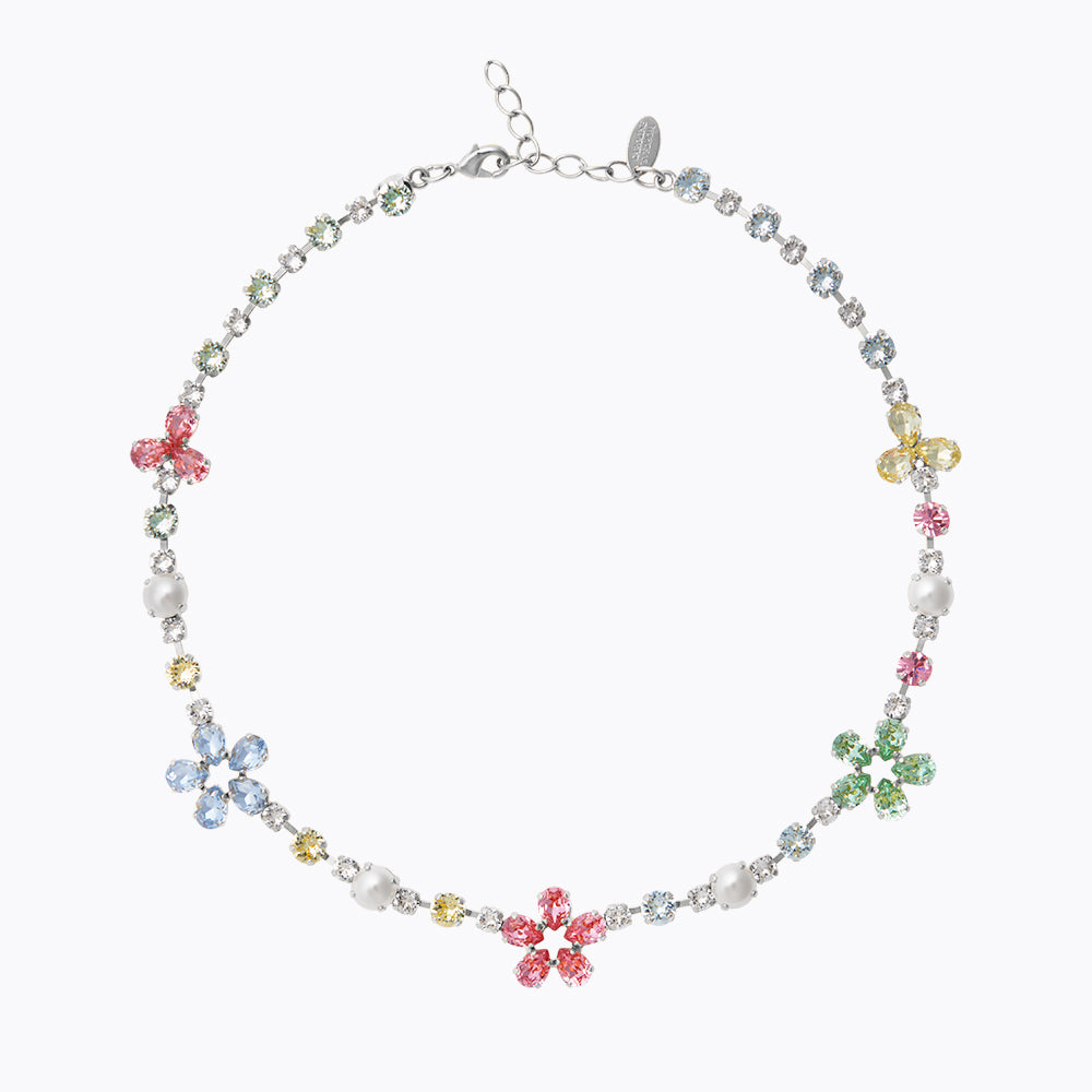 Caroline Svedbom - May Statement Necklace Pastel Combo Rhodium