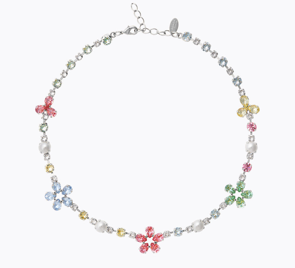 Caroline Svedbom - May Statement Necklace Pastel Combo Rhodium