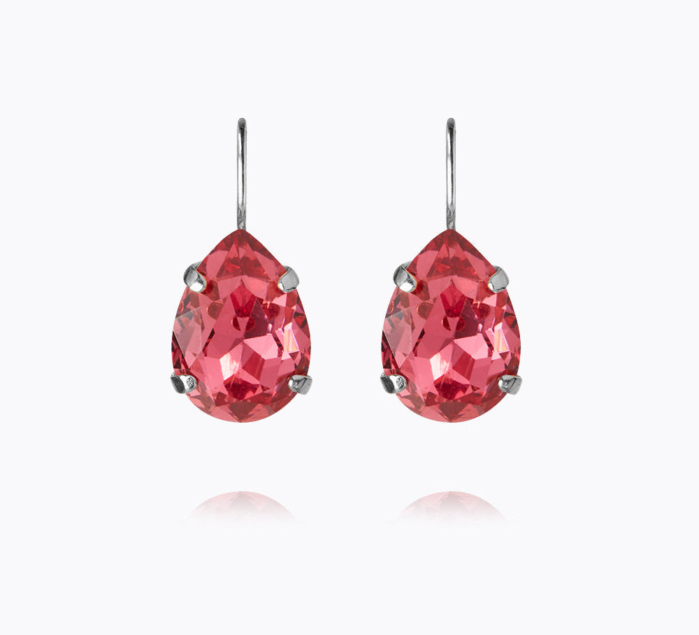 Mini Drop Clasp Earrings / Mulberry Red