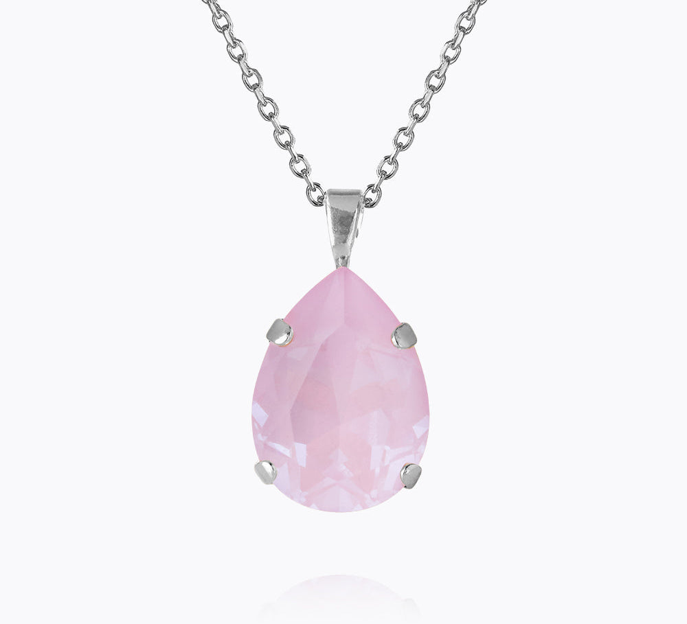 Caroline Svedbom - Mini Drop Necklace Soft Pink Rhodium