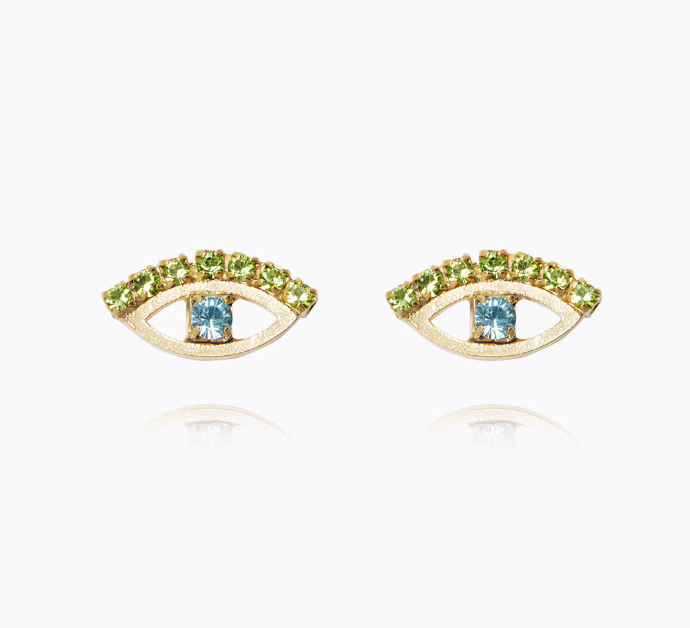 Caroline Svedbom - Petite Greek Eye Earrings Green Blue Gold