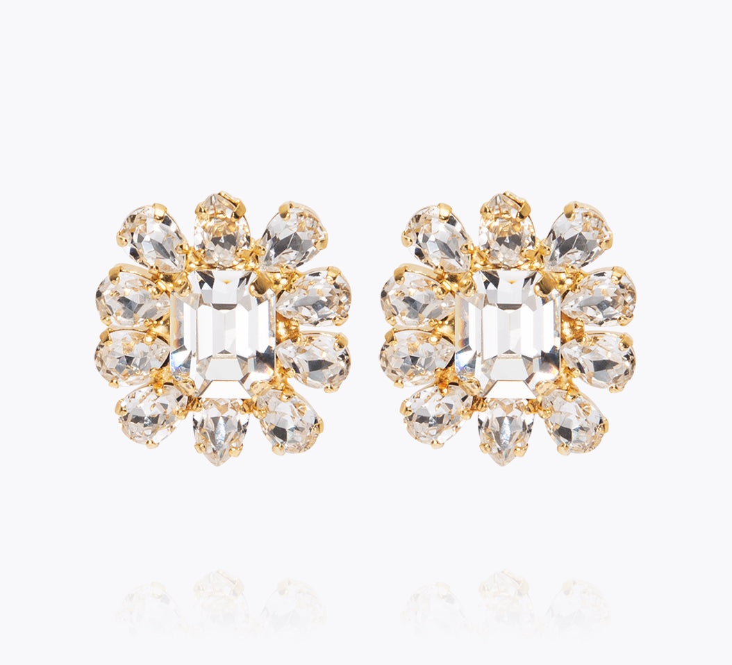 Caroline Svedbom - Peony Earrings Crystal Gold