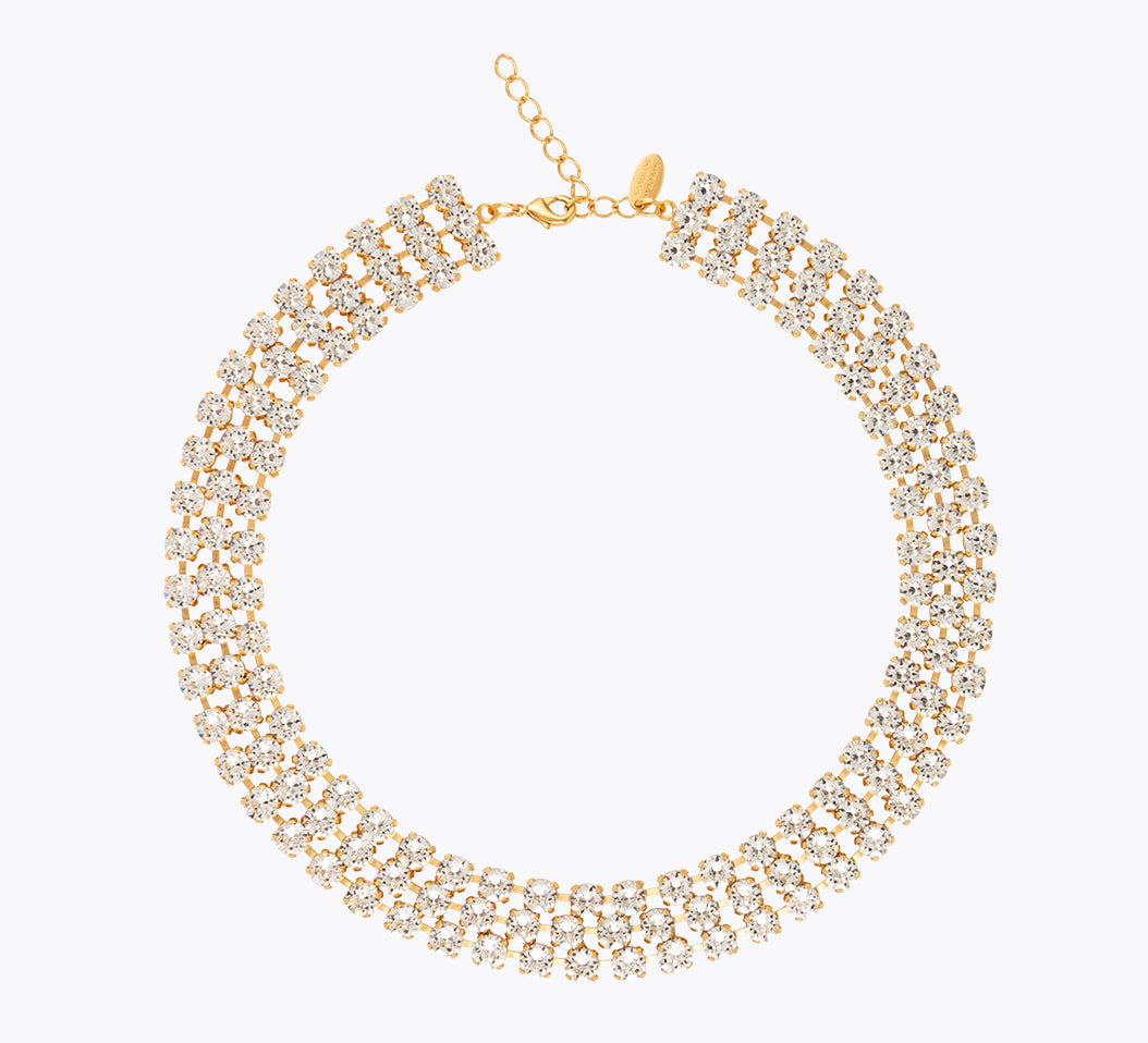 Caroline Svedbom - Rosanna Necklace Crystal Gold