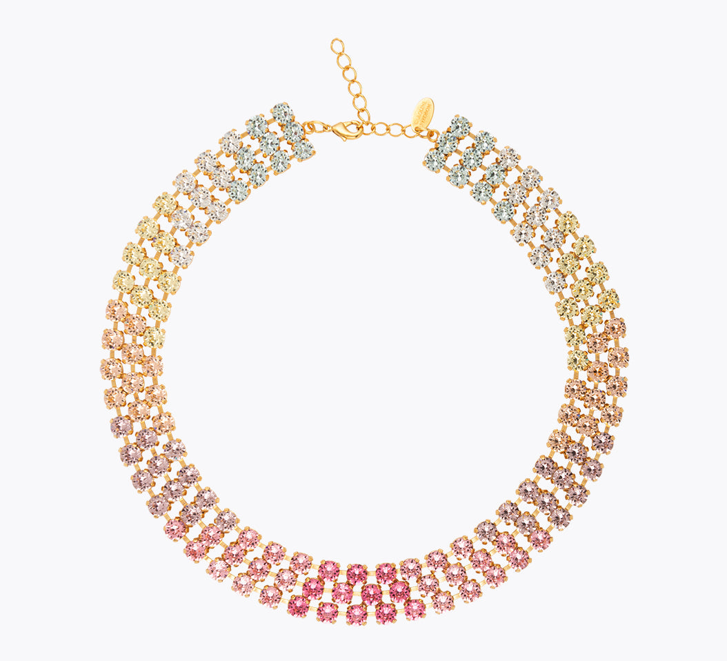 Caroline Svedbom - Rosanna Necklace Pastel Rainbow Combo Gold
