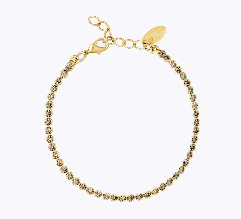 Caroline Svedbom - Men´s Tennis Bracelet Black Diamond Gold