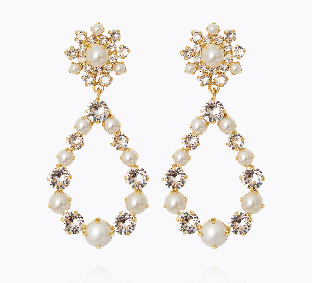 Caroline Svedbom - Grace Earrings Pearl Crystal Gold