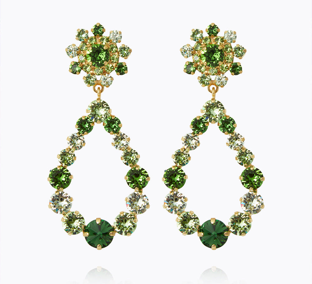 Caroline Svedbom - Grace Earrings Green Combo Gold