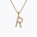 Caroline Svedbom - Mini Letter Necklace Letter R Gold
