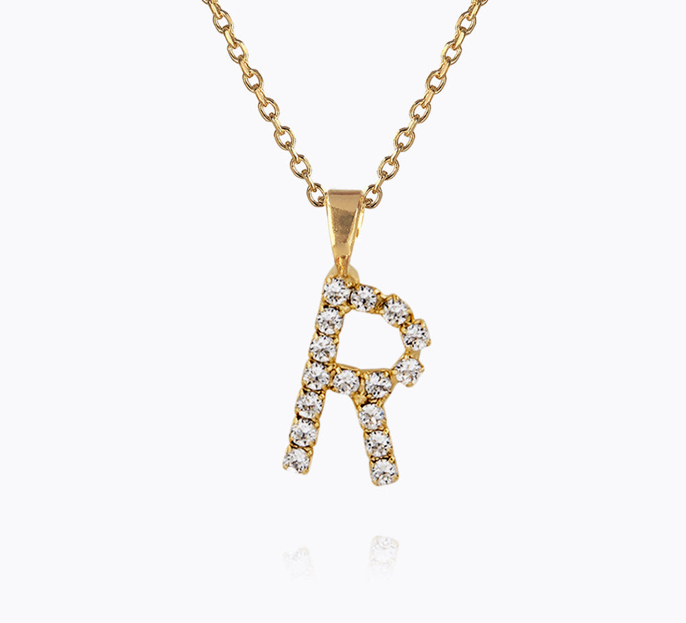 Caroline Svedbom - Mini Letter Necklace Letter R Gold