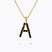 Caroline Svedbom - Mini Letter Black Necklace Letter A Gold