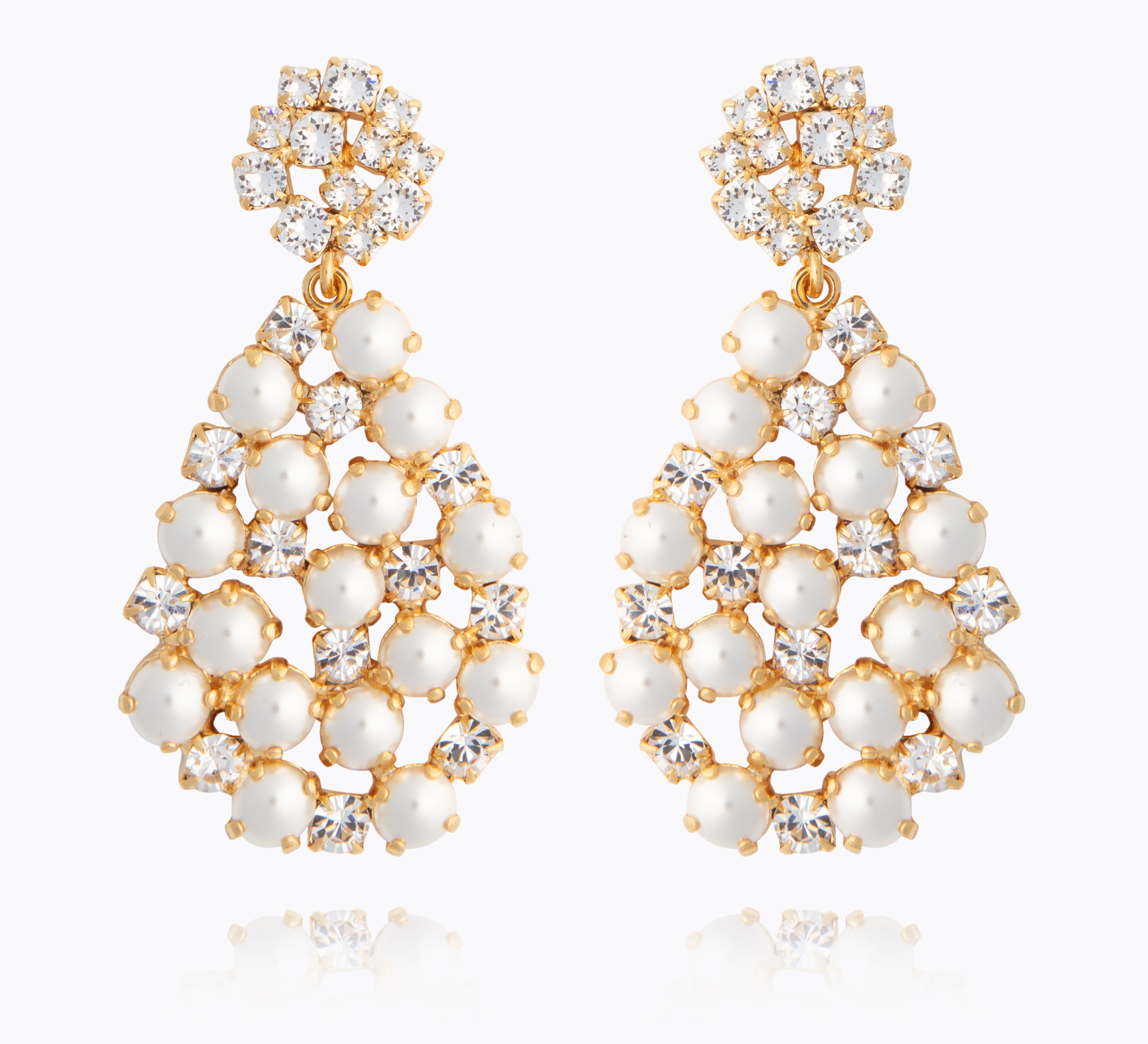 Caroline Svedbom - All Of Me Earrings Pearl Crystal Gold