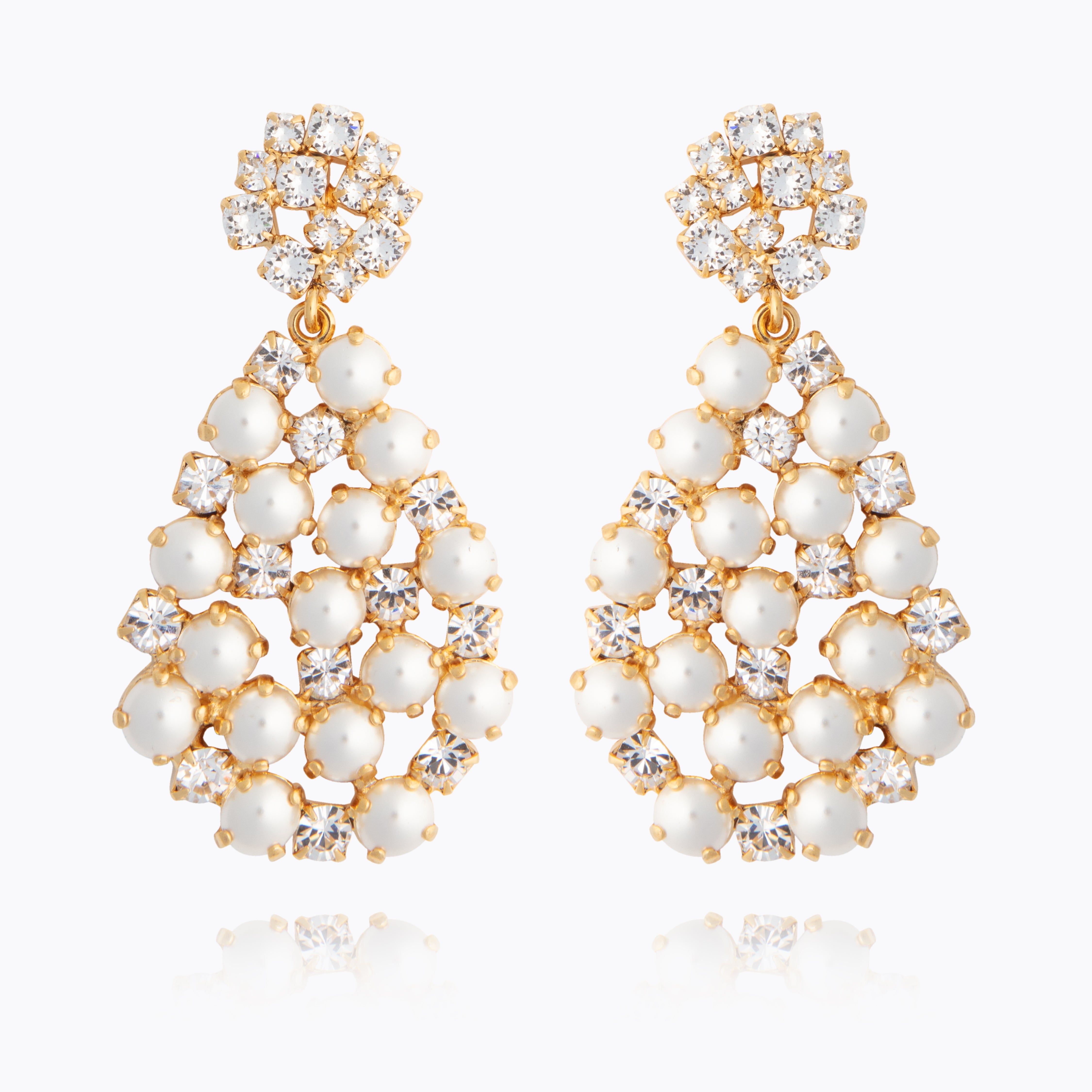 Caroline Svedbom - All Of Me Earrings Pearl Crystal Gold
