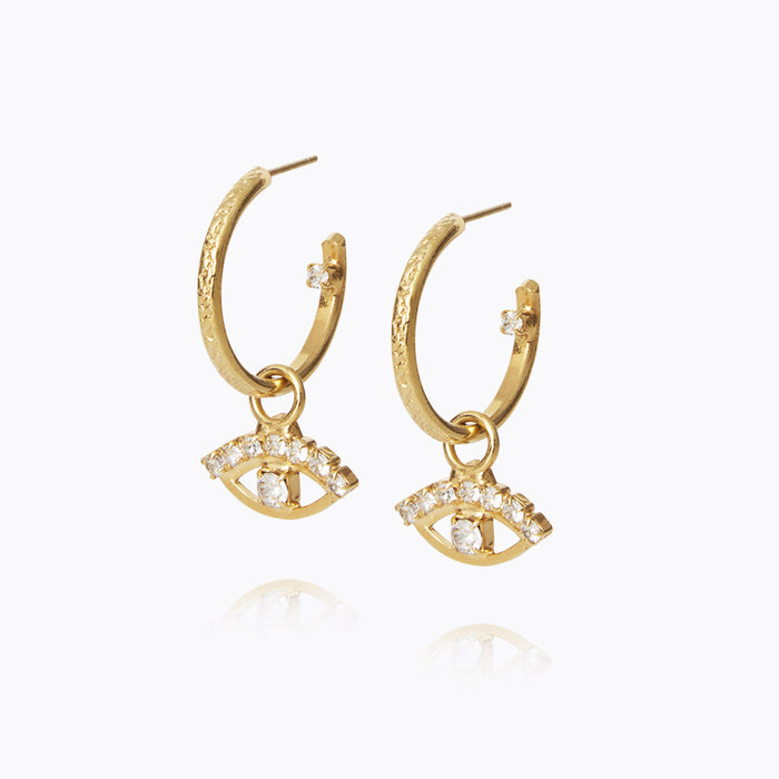 Caroline Svedbom - Petite Greek Eye Earrings Crystal Gold
