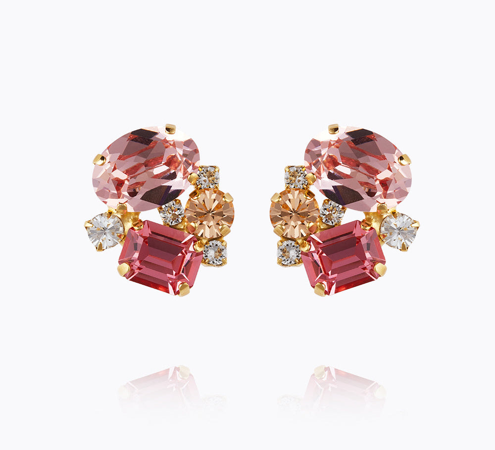 Caroline Svedbom - Mini Carolina Earrings Pink Combo Gold