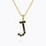 Caroline Svedbom - Mini Letter Black Necklace Letter J Gold