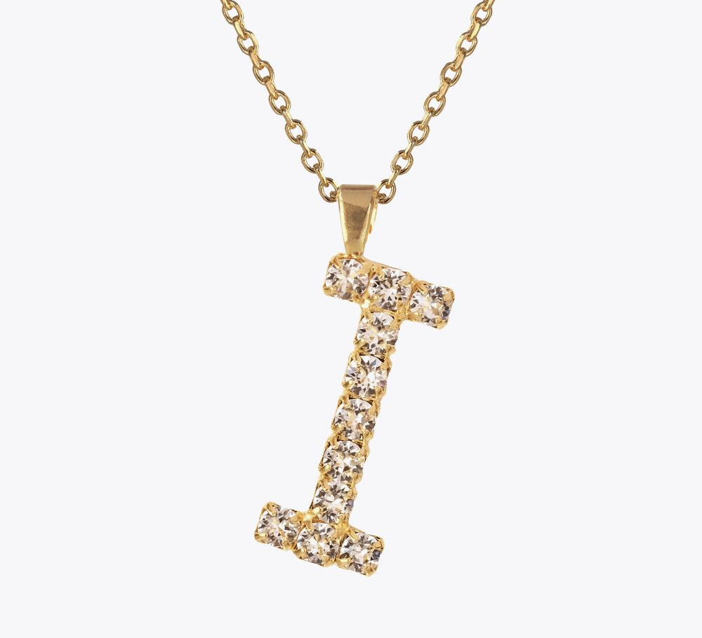 Caroline Svedbom - Letter Necklace Crystal Gold 70 Letter L Cm