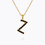 Caroline Svedbom - Mini Letter Black Necklace Letter Z Gold