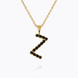 Caroline Svedbom - Mini Letter Black Necklace Letter Z Gold