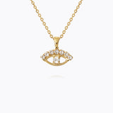Caroline Svedbom - Petite Greek Eye Necklace Crystal Gold