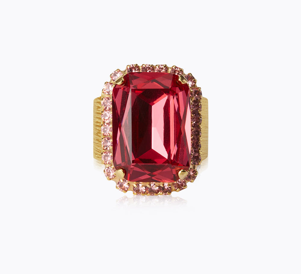 Caroline Svedbom - Lydia Cocktailring Mulberry Red/light Rose Gold
