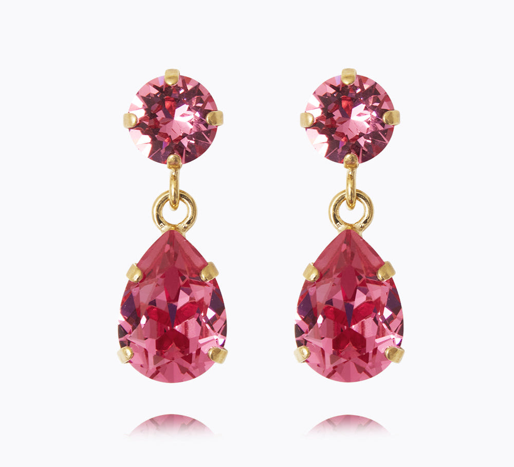 Caroline Svedbom - Mini Drop Earrings Mulberry Red Gold