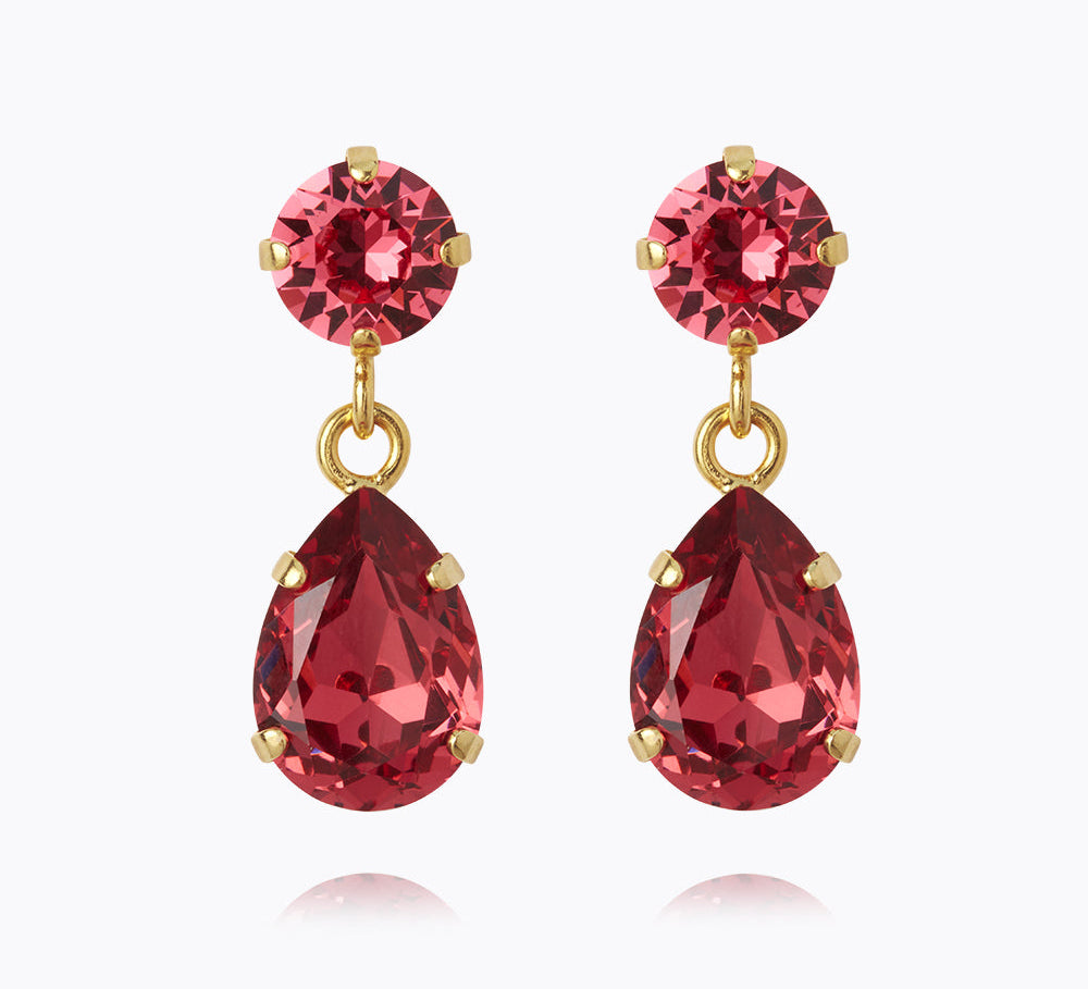 Caroline Svedbom - Mini Drop Earrings Mulberry Red Gold