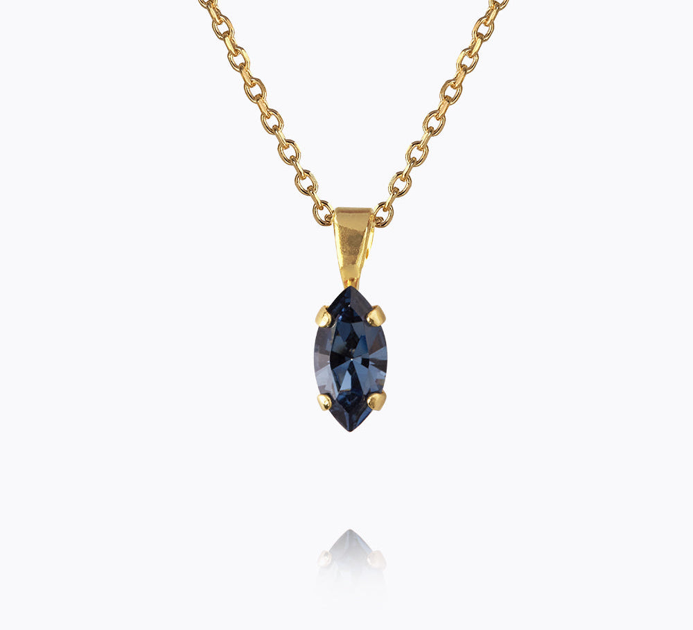 Caroline Svedbom - Petite Navette Necklace Denim Blue Gold