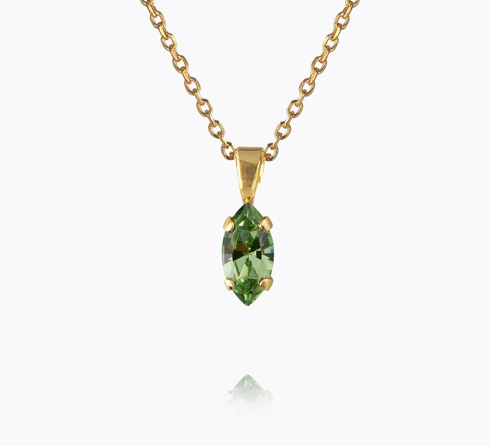 Caroline Svedbom - Petite Navette Necklace Peridot Gold